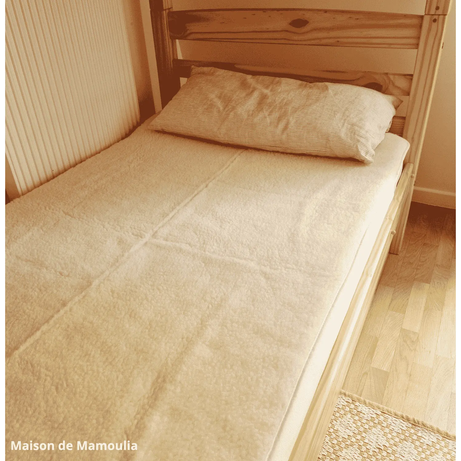 Drap de lit en laine écrue sur trame coton - Maison de Mamoulia Maison de Mamoulia