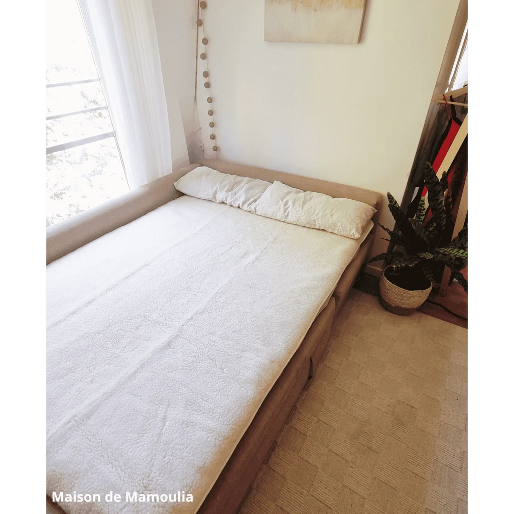 Drap de lit en laine écrue sur trame coton - Maison de Mamoulia Maison de Mamoulia