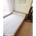 Drap de lit en laine écrue sur trame coton - Maison de Mamoulia Maison de Mamoulia