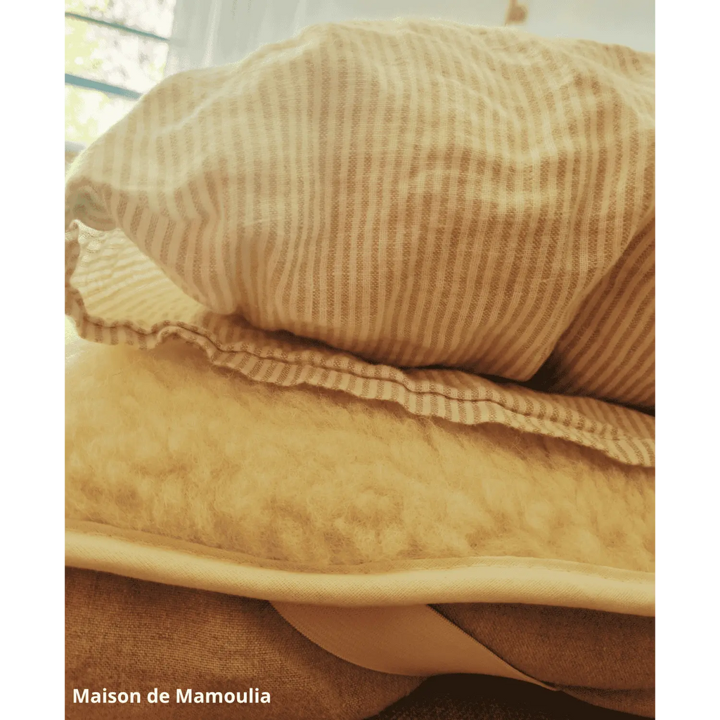 Drap de lit en laine écrue sur trame coton - Maison de Mamoulia Maison de Mamoulia