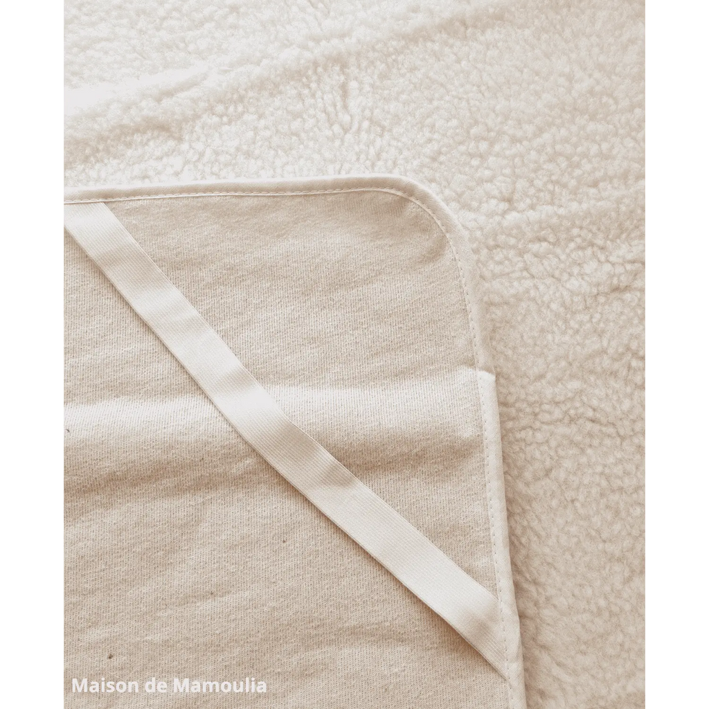 Drap de lit en laine écrue sur trame coton - Maison de Mamoulia Maison de Mamoulia