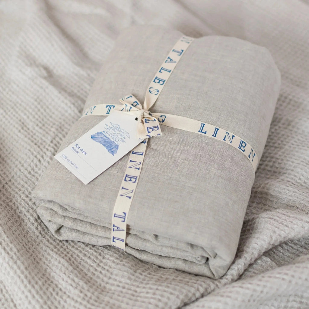 Linen Tales - Pure washed linen flat sheet