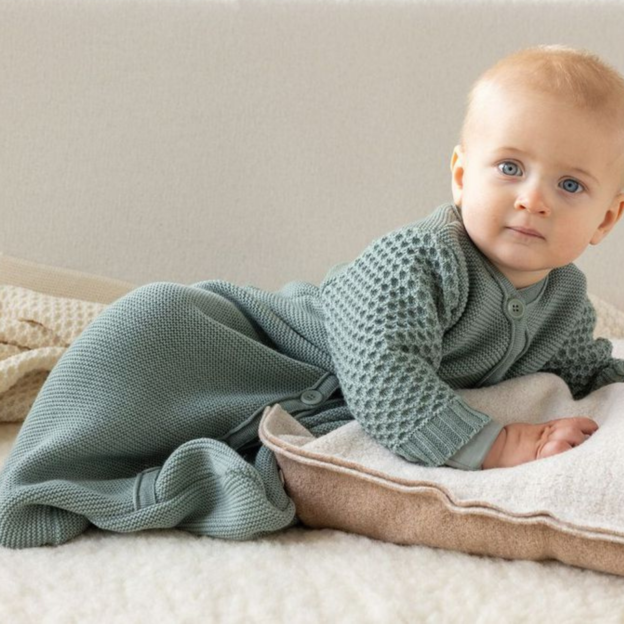 Disana - Gigoteuse bébé à manches longues laine mérinos tricotée