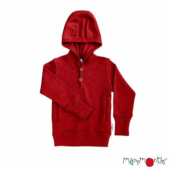 ManyMonths - Sweat à capuche Henley - laine mérinos