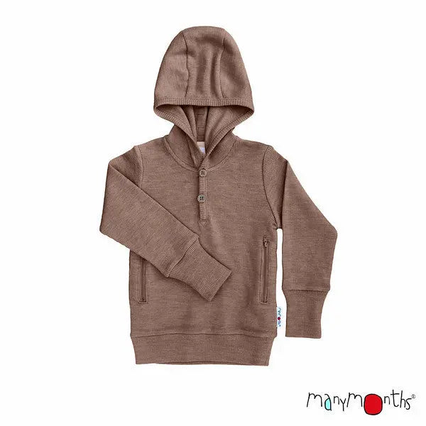 ManyMonths - Sweat à capuche Henley - laine mérinos