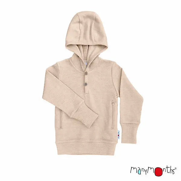 ManyMonths - Sweat à capuche Henley - laine mérinos