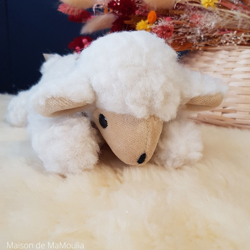 SALING - Wool Lamb Plush Toy - 18 cm
