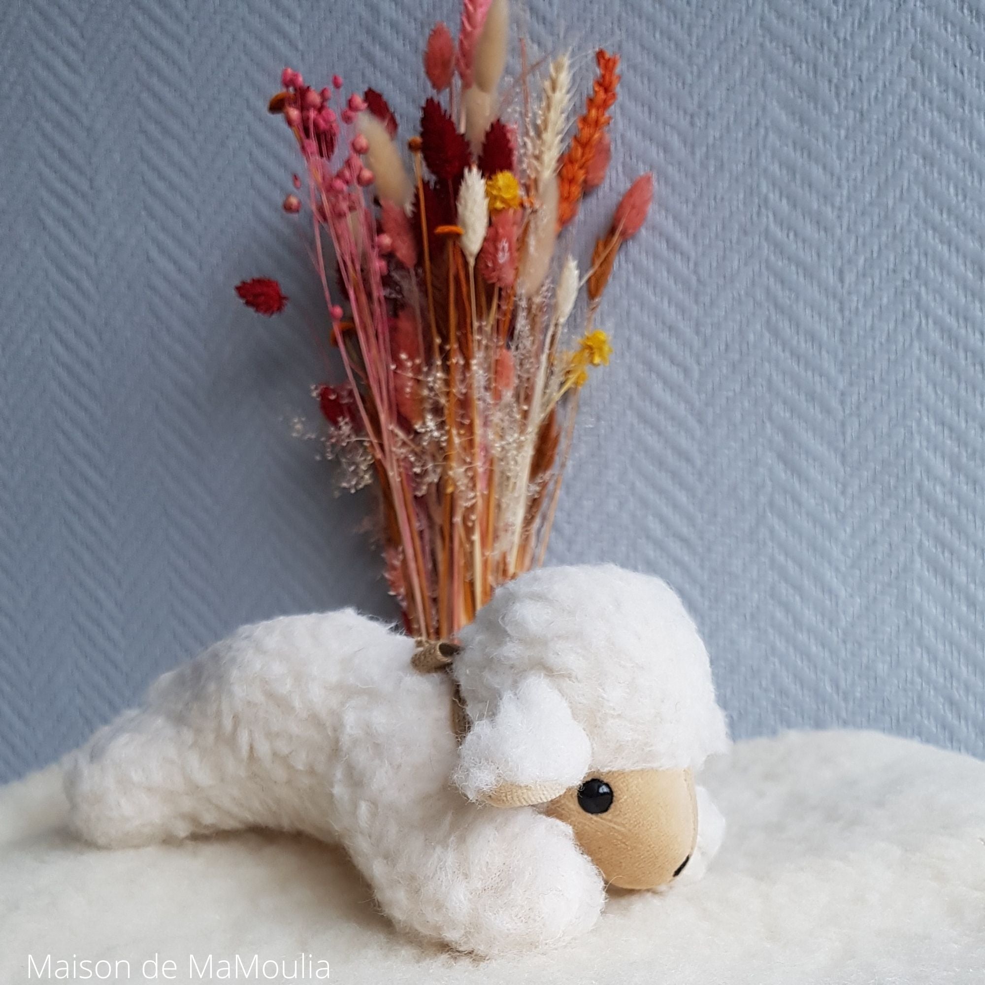 Saling - Peluche Agneau en laine - 18 cm