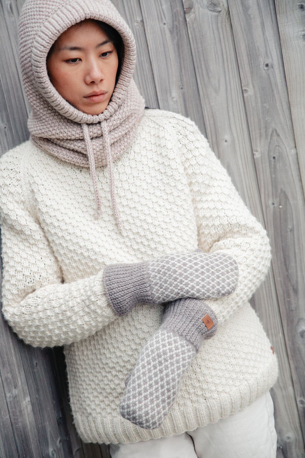 Fuza Wool - Pull Butterfly col rond laine mérinos, tricoté main