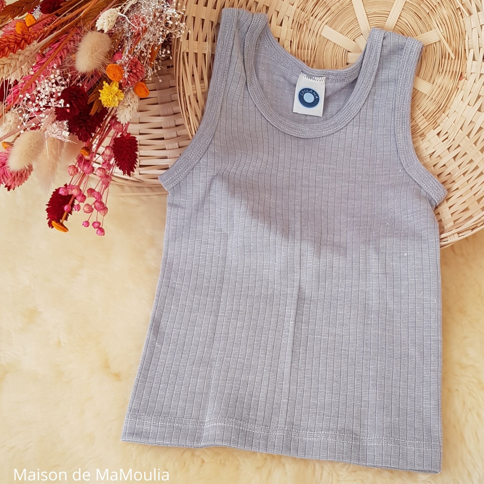 Cosilana - Débardeur enfant, laine-soie-coton