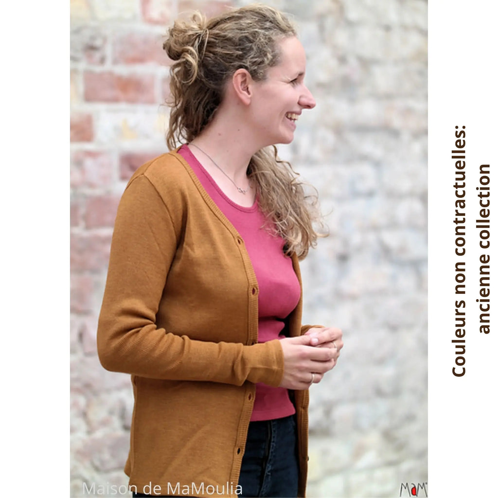 MaM - Gilet cardigan femme et ado, laine mérinos MaM