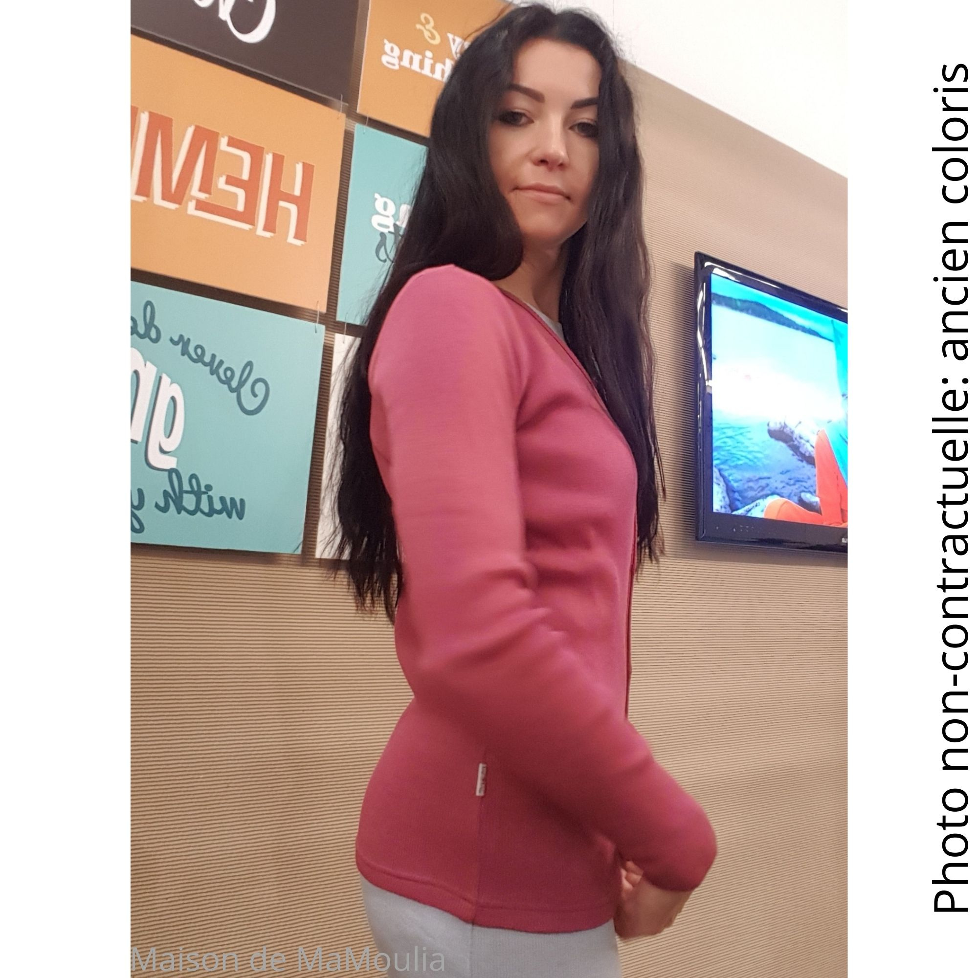 MaM - Gilet cardigan femme et ado, laine mérinos