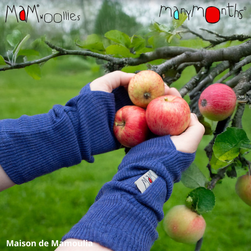MaM - Mitaines longues sans pouce, laine mérinos