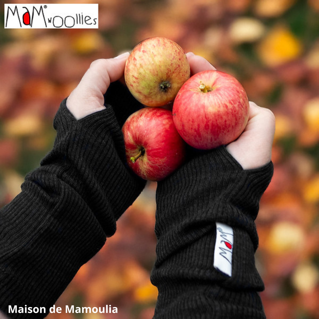 MaM - Mitaines longues sans pouce, laine mérinos