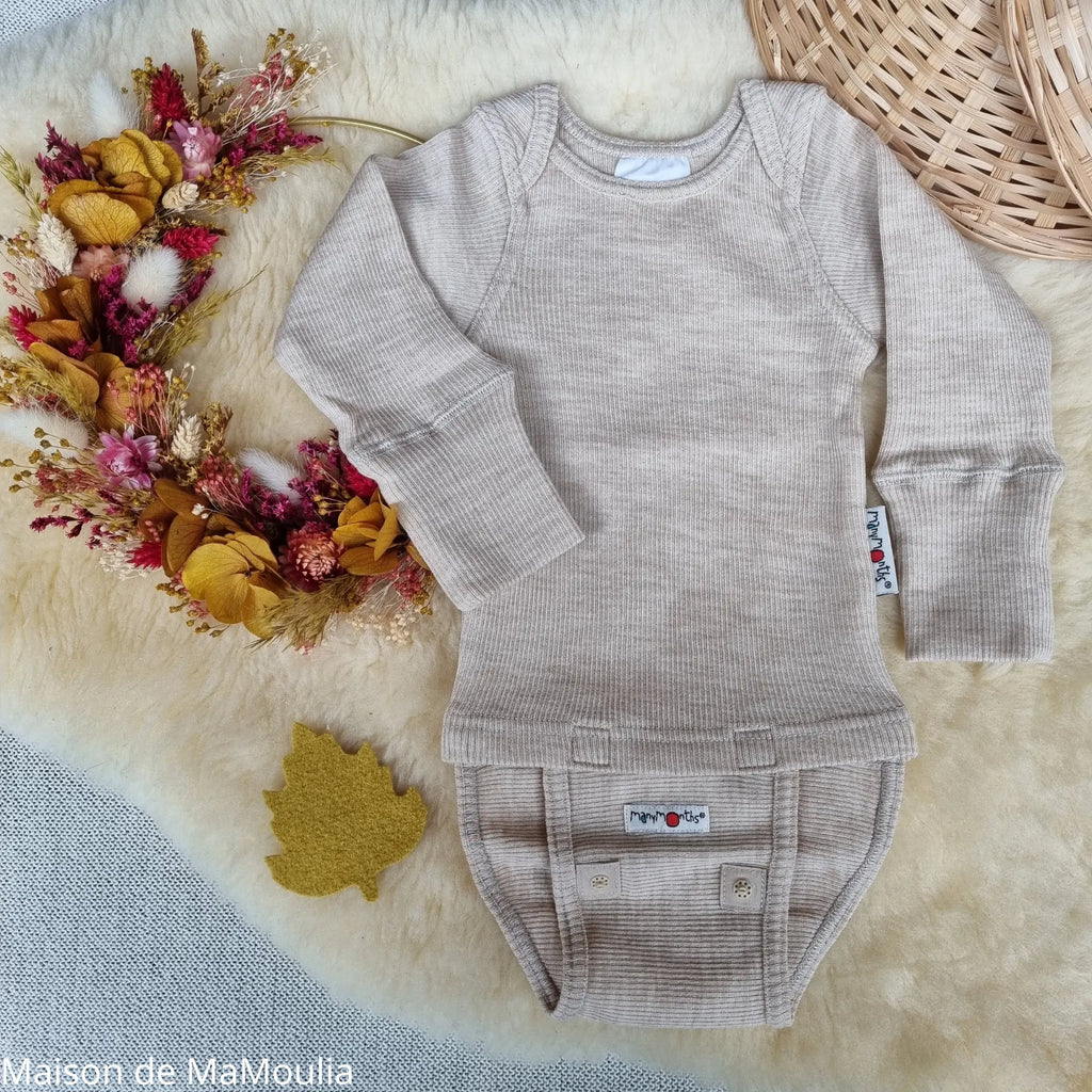 ManyMonths - Body/shirt évolutif 2 en 1 - laine mérinos ManyMonths