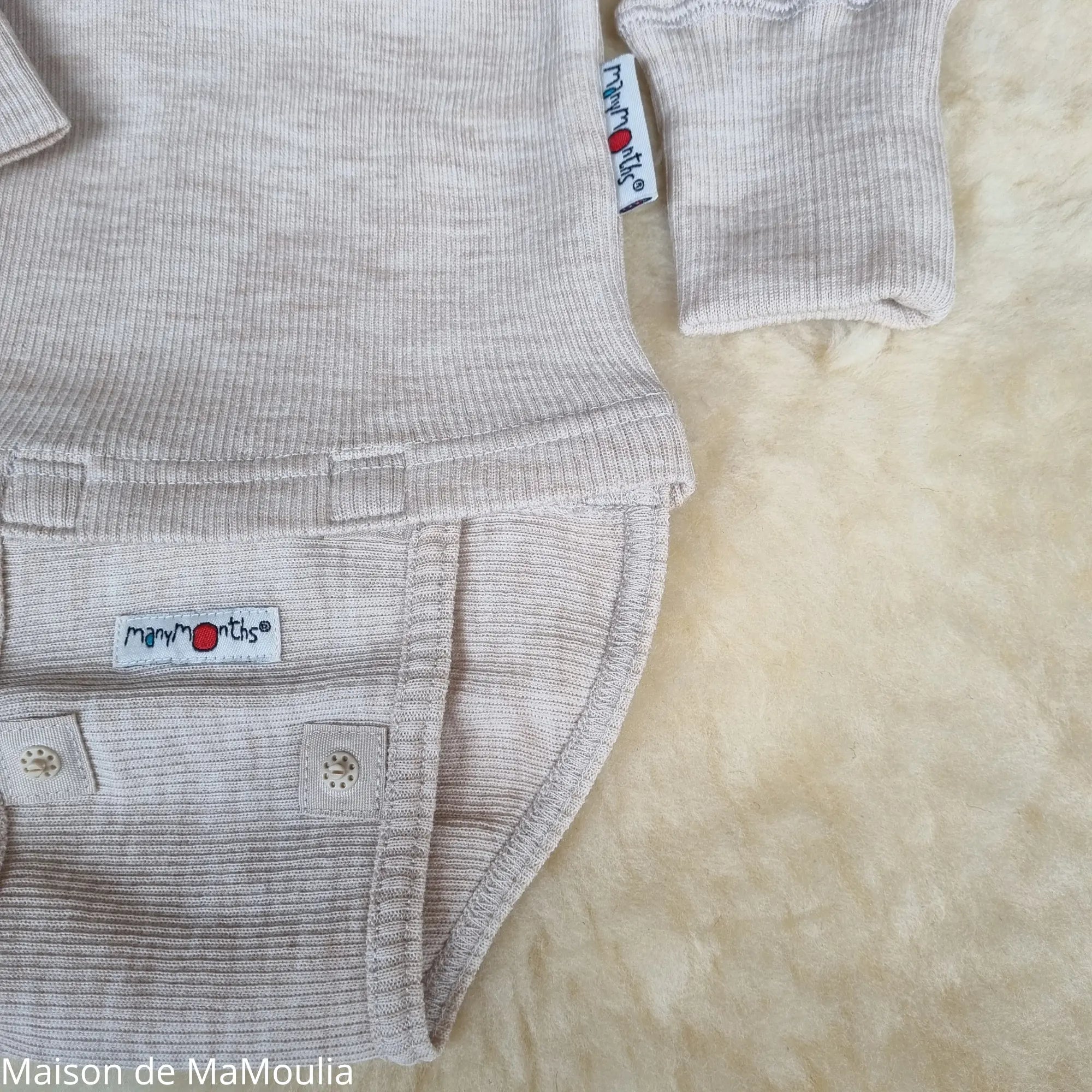 ManyMonths - Body/shirt évolutif 2 en 1 - laine mérinos ManyMonths