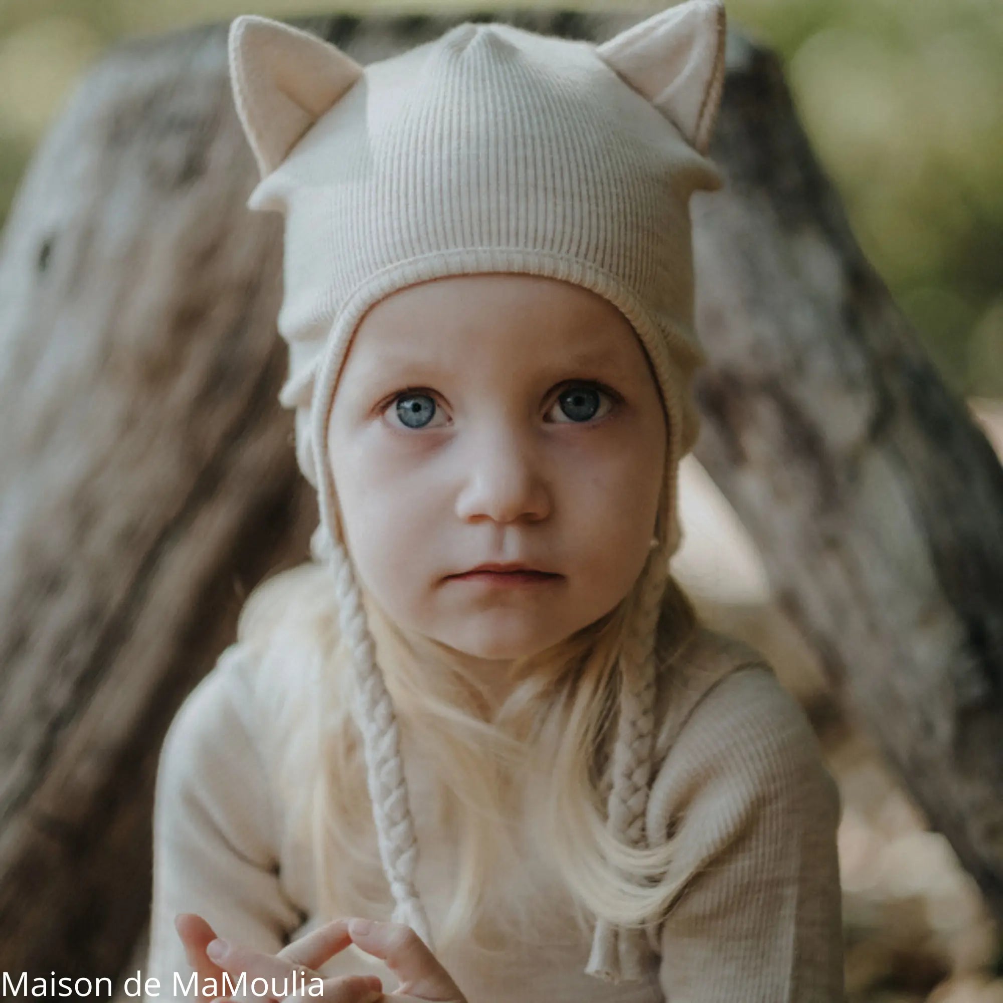 ManyMonths - Bonnet bébé Earflap Beanie - laine mérinos - Kitty ManyMonths