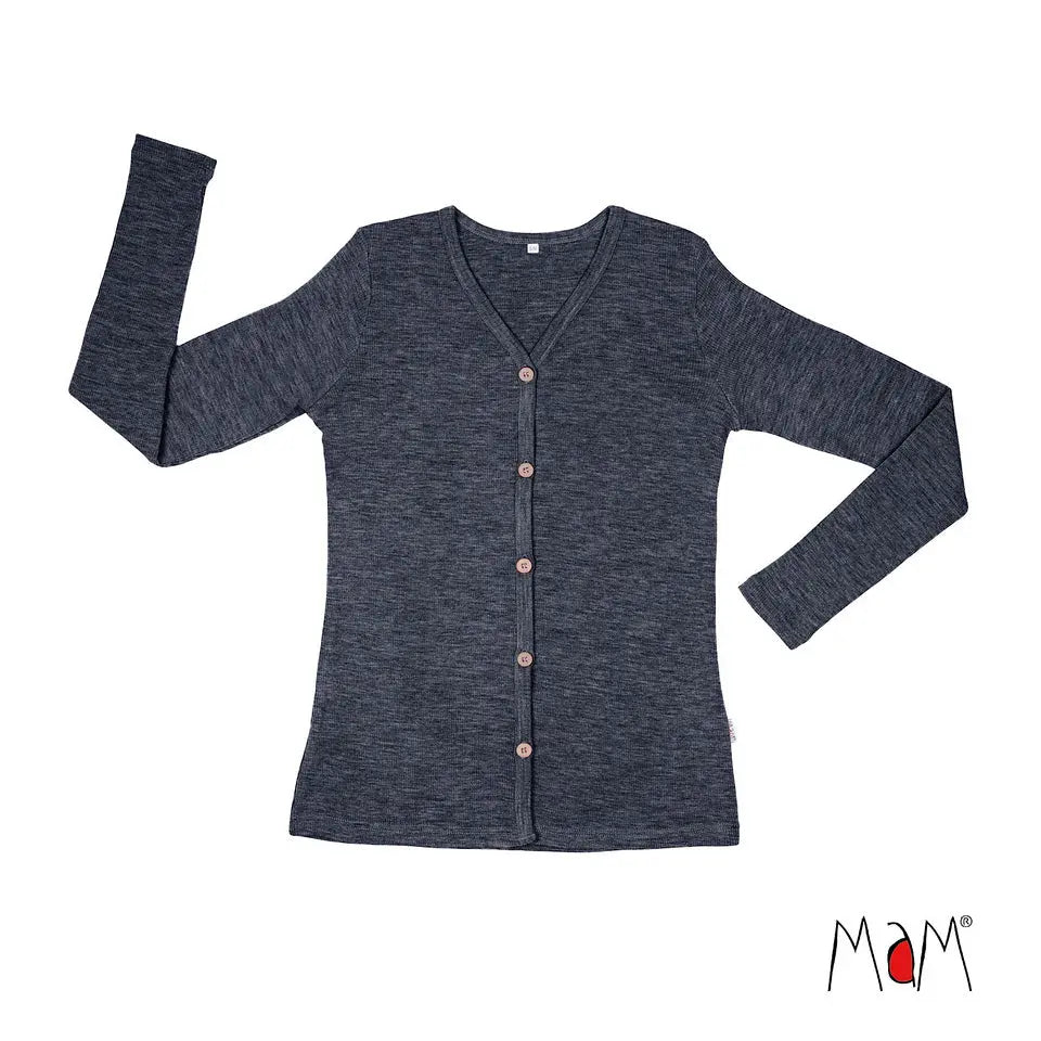 MaM - Gilet cardigan femme et ado, laine mérinos MaM