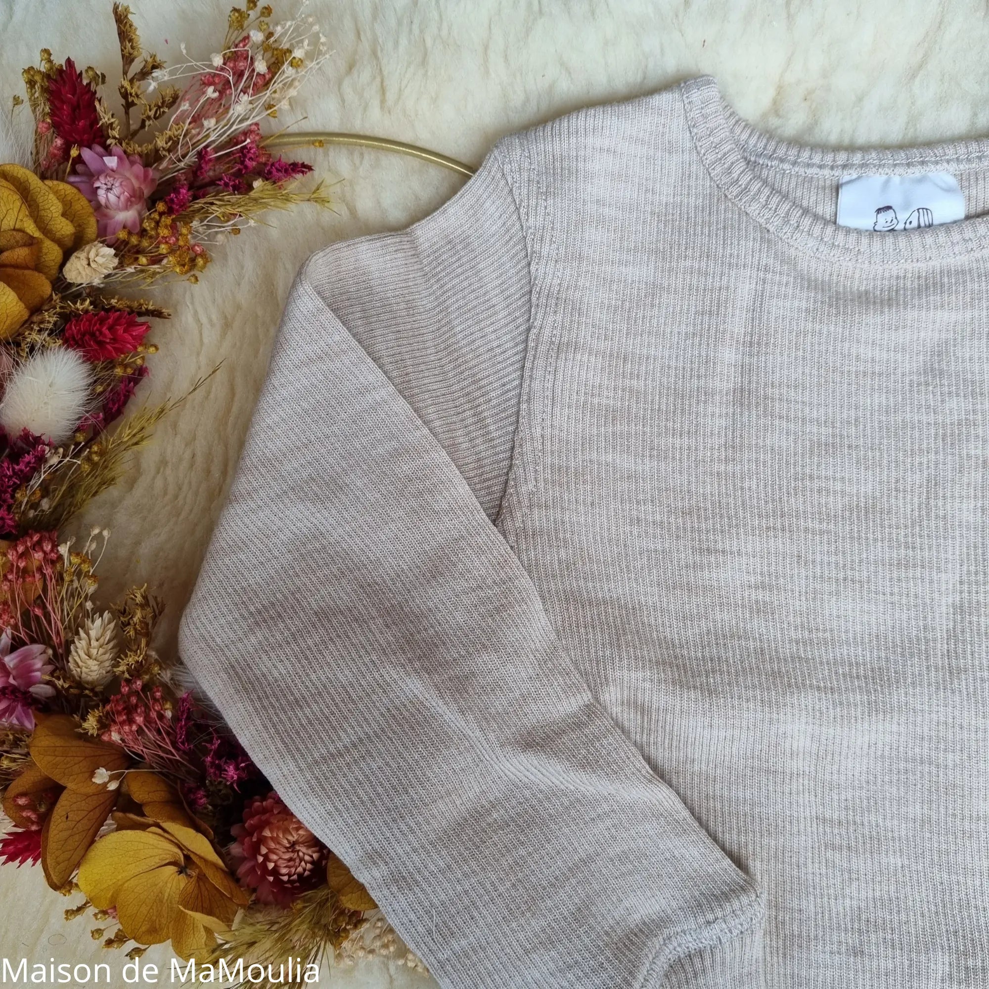 ManyMonths - T-shirt évolutif manches longues - laine mérinos ManyMonths