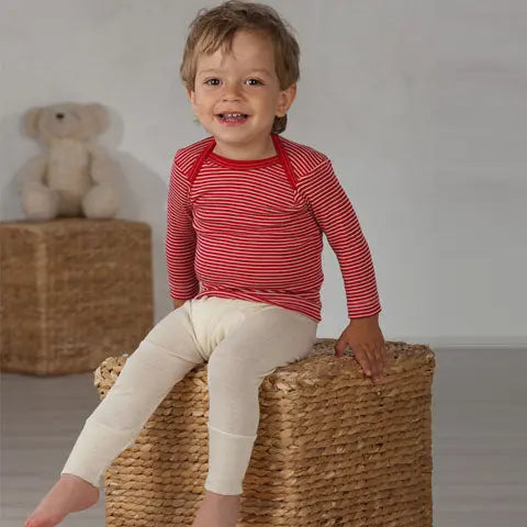 Cosilana - T-shirt bébé manches longues, laine-soie Cosilana