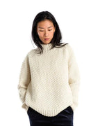 Fuza Wool - Pull Butterfly col rond laine mérinos, tricoté main