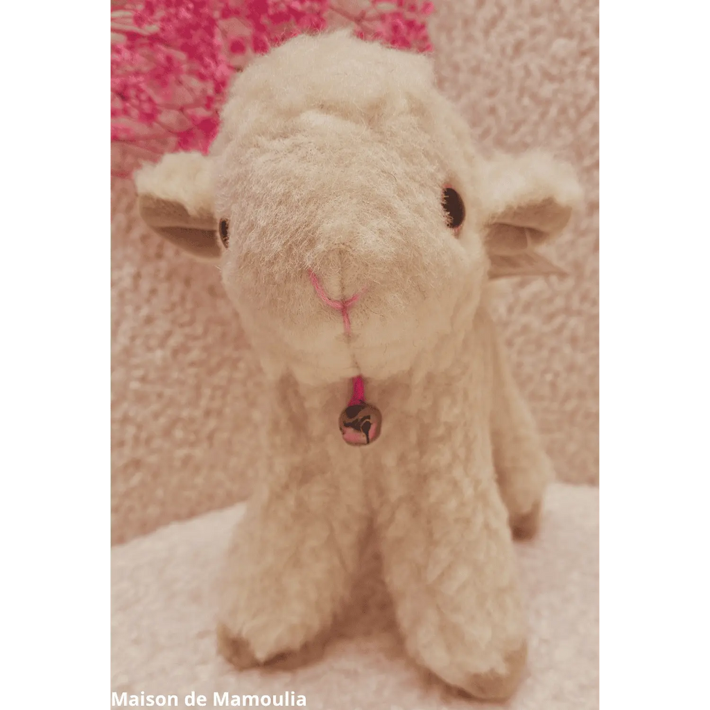 Saling - Peluche Agneau avec clochette - pure laine - 20 cm Saling