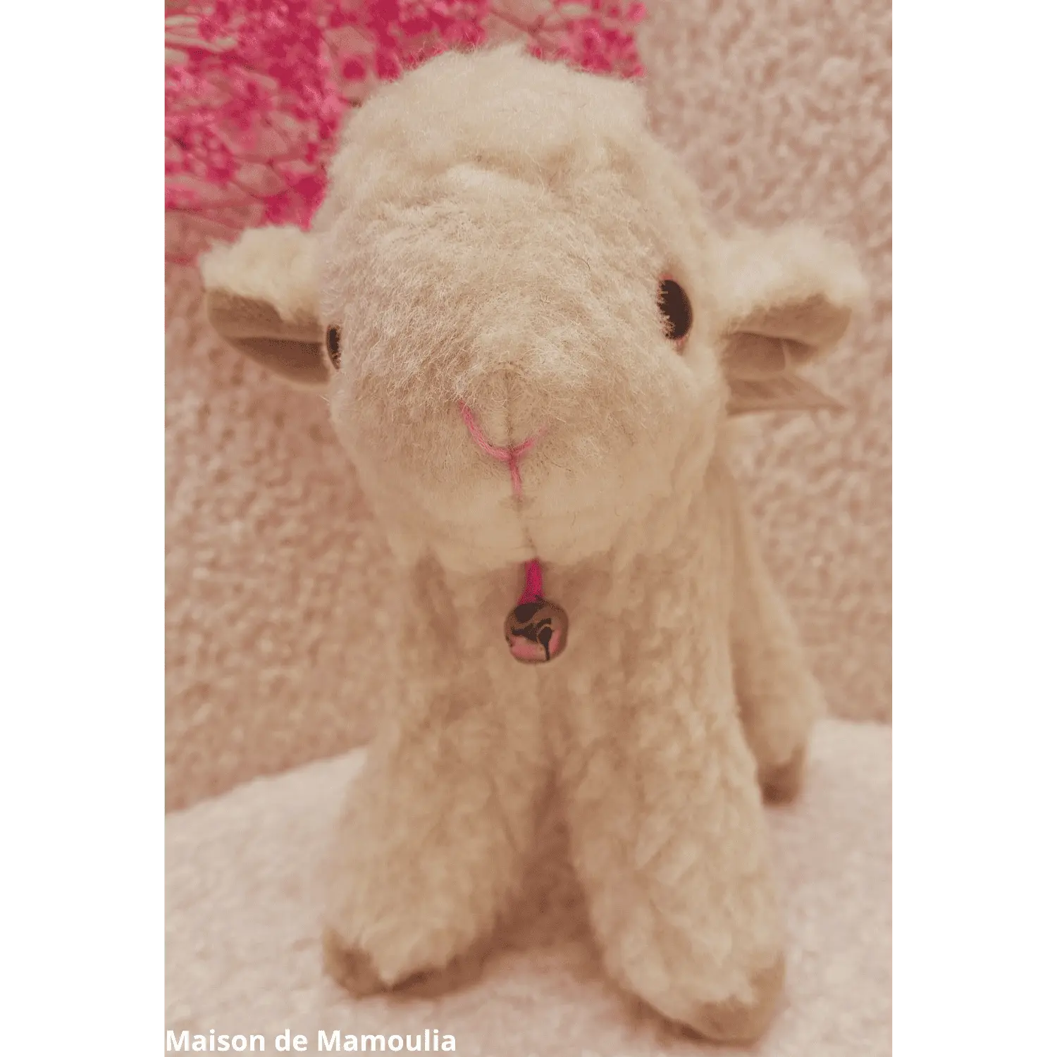 Saling - Peluche Agneau avec clochette - pure laine - 20 cm Saling