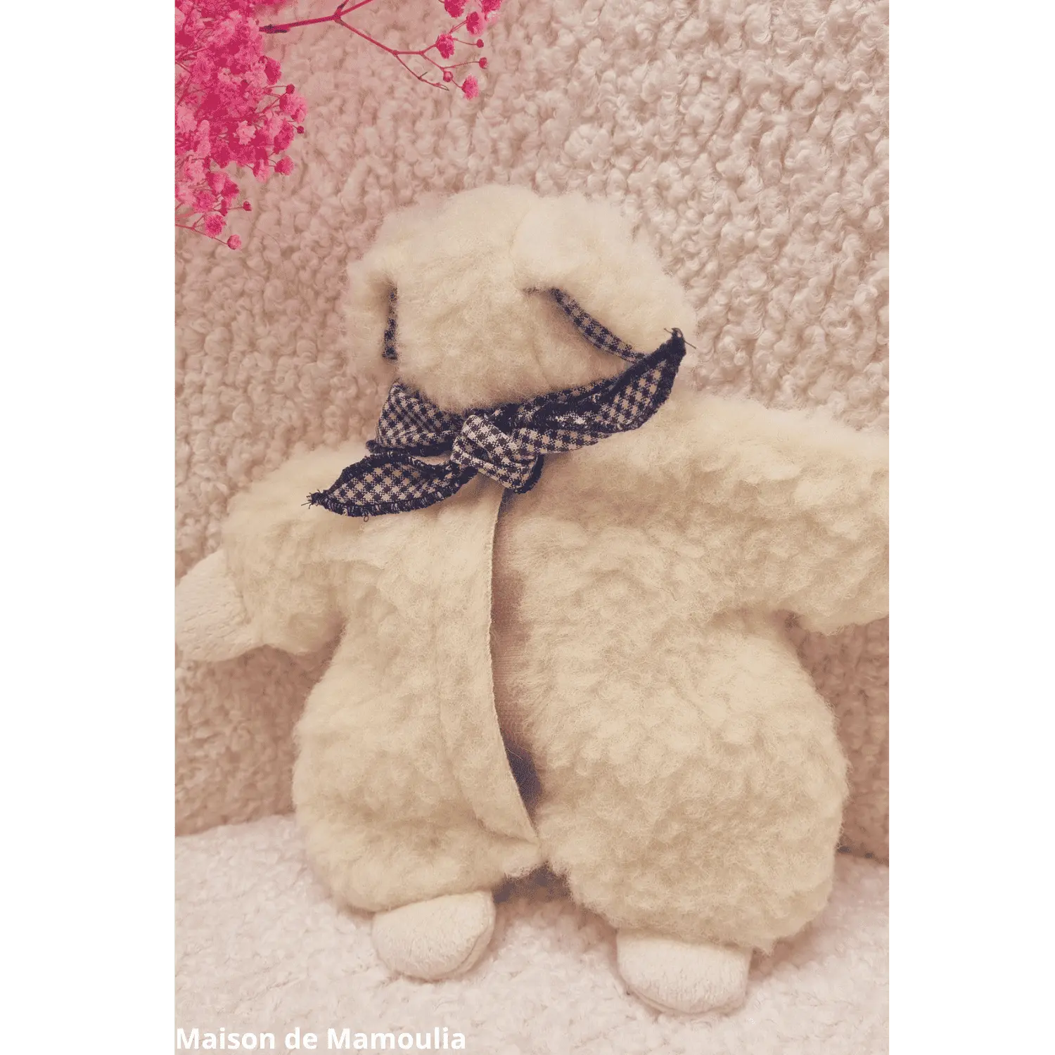 Saling - Peluche Agneau Fred -  bouillotte noyaux de cerises - 30cm Saling