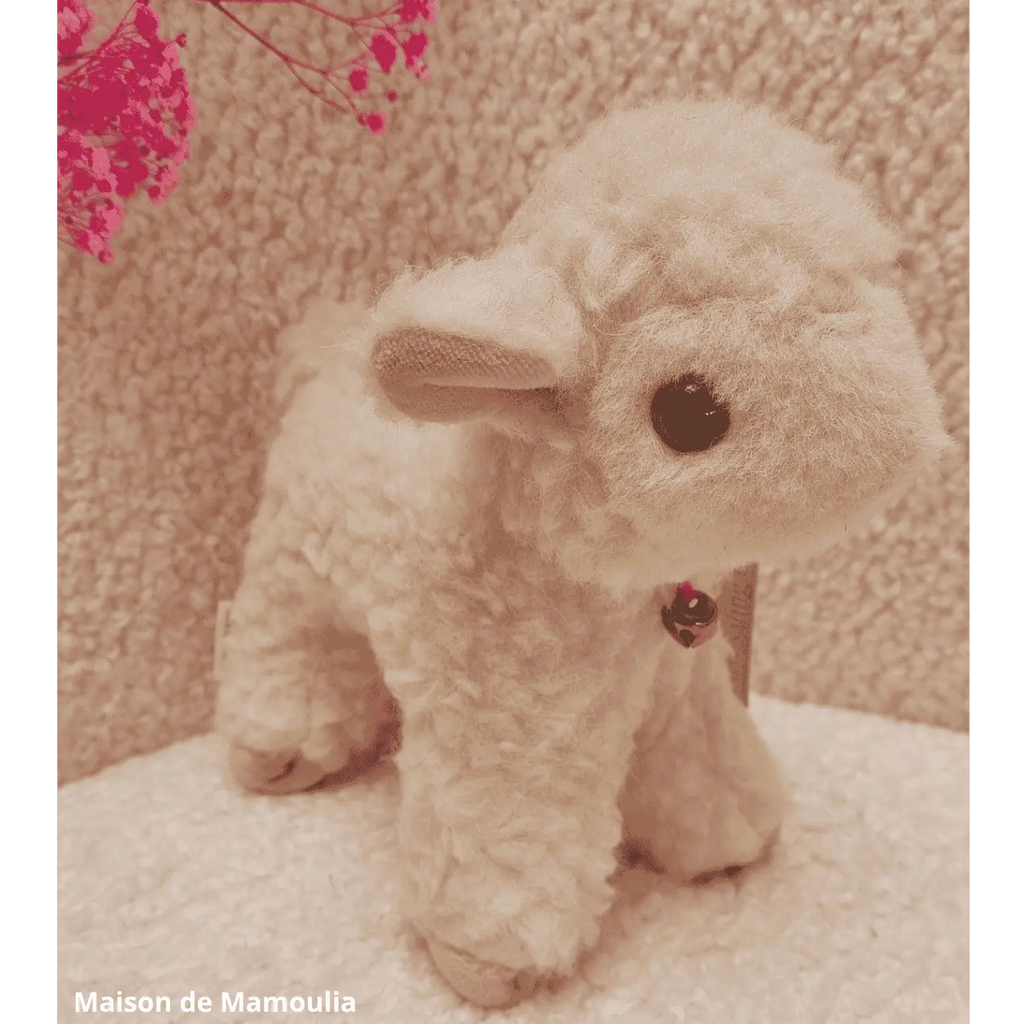 Saling - Peluche Agneau avec clochette - pure laine - 20 cm Saling