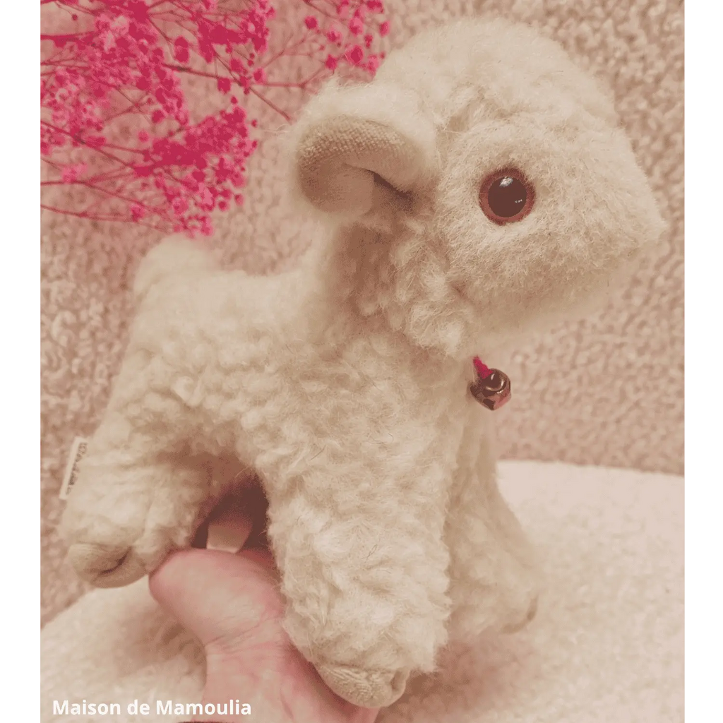Saling - Peluche Agneau avec clochette - pure laine - 20 cm Saling