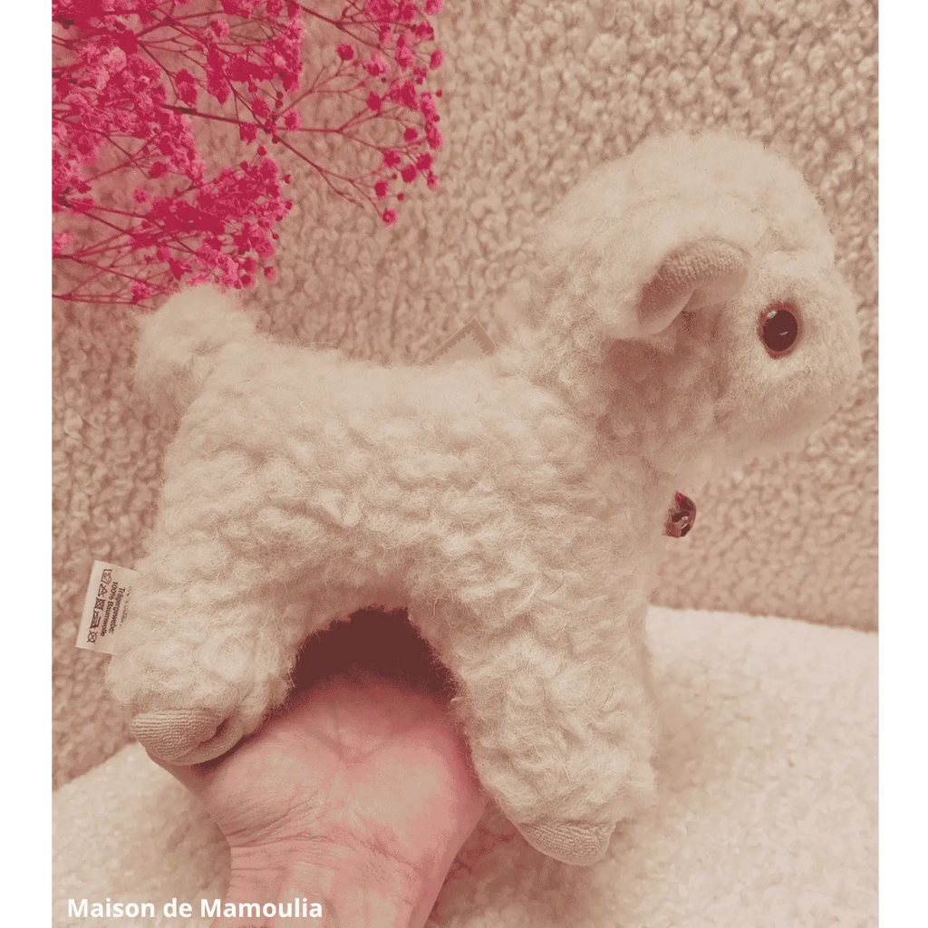 Saling - Peluche Agneau avec clochette - pure laine - 20 cm Saling