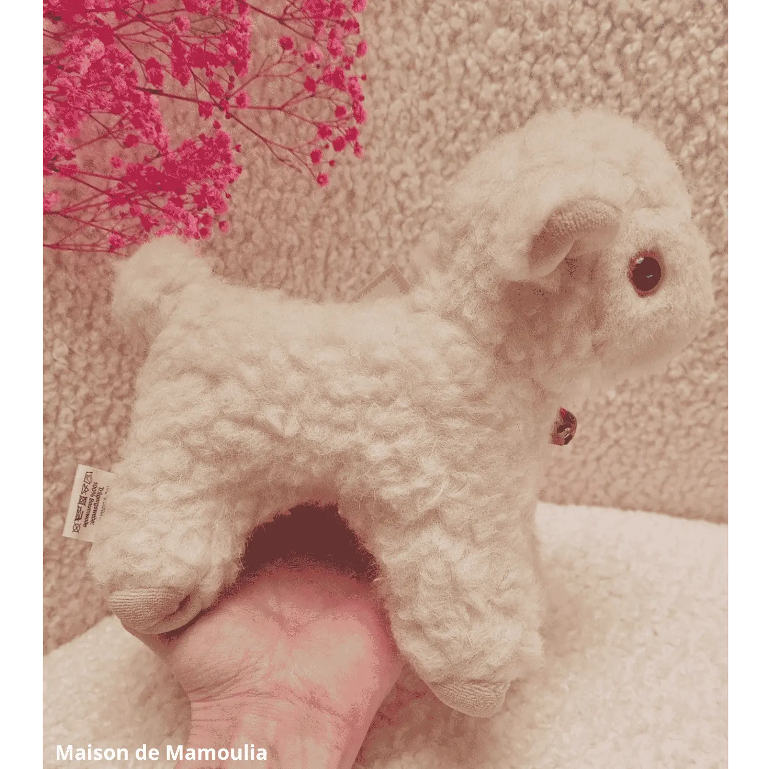 Saling - Peluche Agneau avec clochette - pure laine - 20 cm Saling