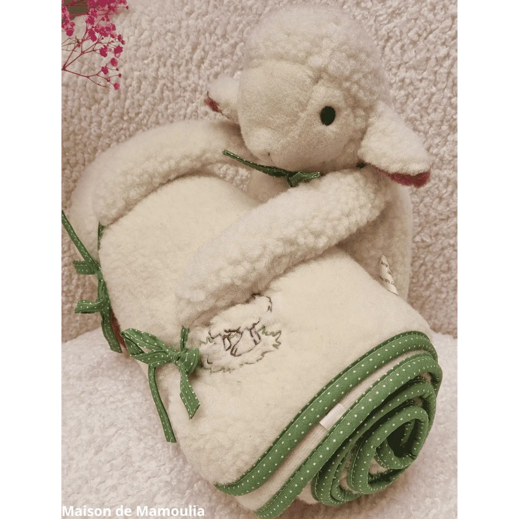 Doudou Mouton avec sa couverture pure laine - Maison de Mamoulia