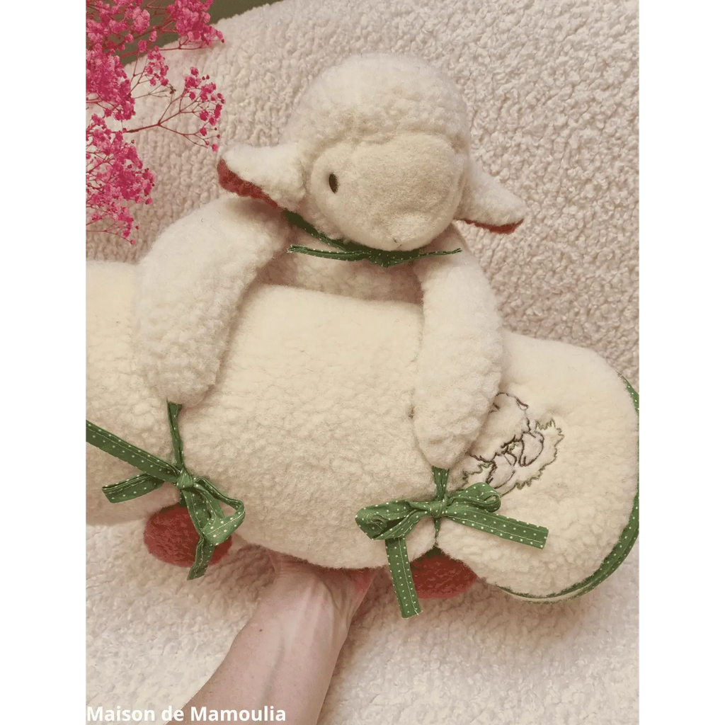 Doudou Mouton avec sa couverture pure laine - Maison de Mamoulia