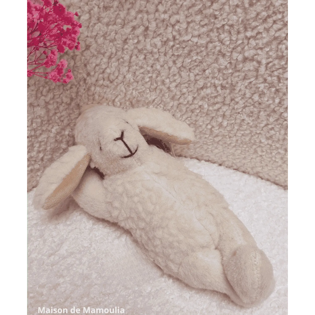 Saling - Peluche Agneau qui dort - pure laine - 26 cm