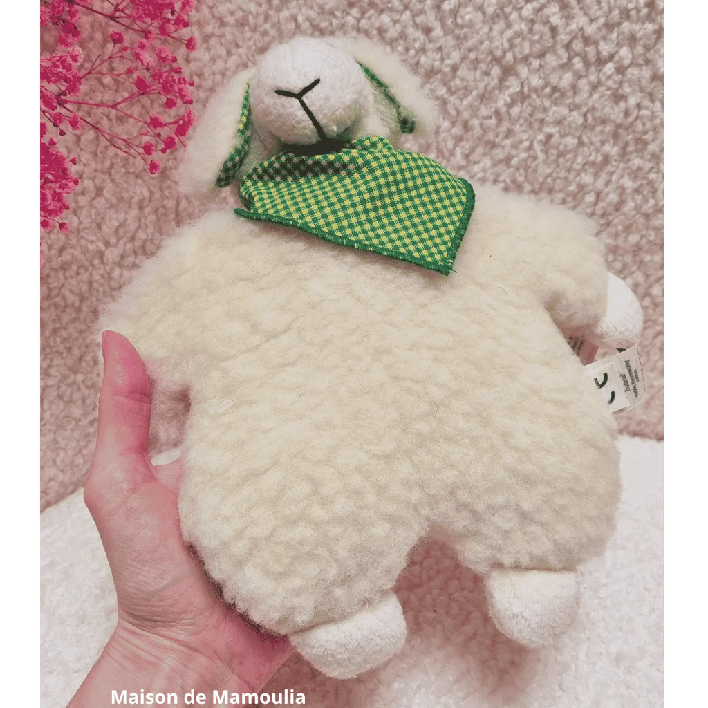 Saling - Peluche Agneau Hugo -  bouillotte noyaux de cerises - 30cm Saling