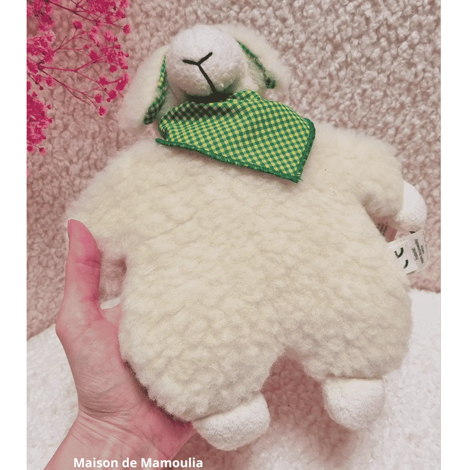 Saling - Peluche Agneau Hugo -  bouillotte noyaux de cerises - 30cm Saling
