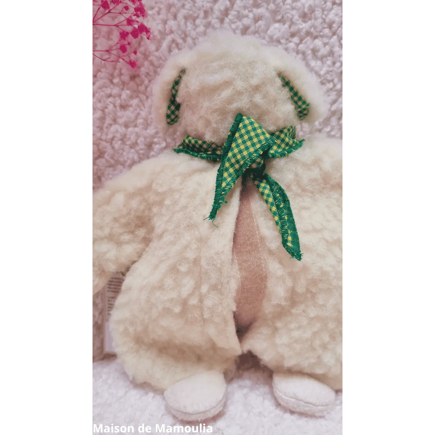 Saling - Peluche Agneau Hugo -  bouillotte noyaux de cerises - 30cm