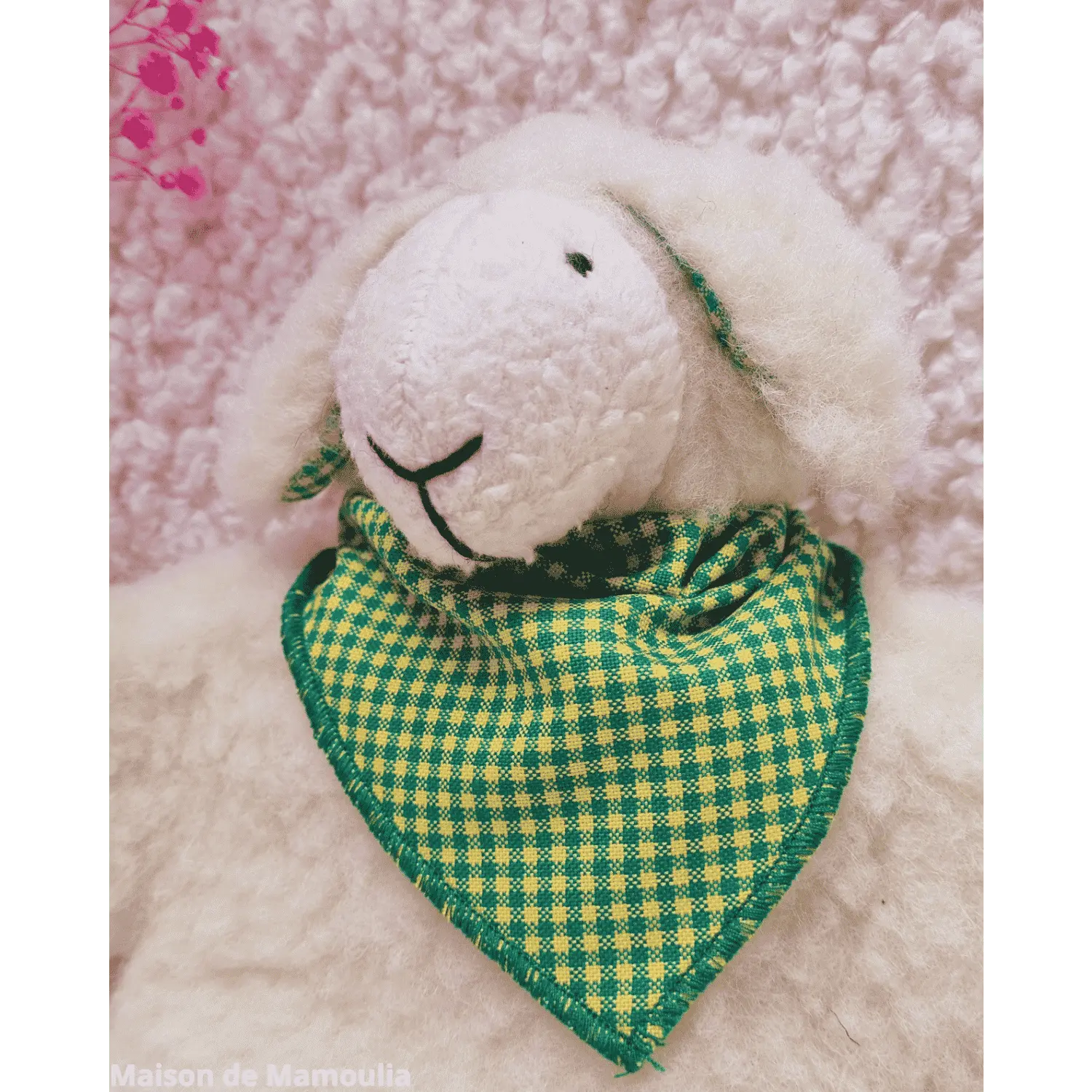 Saling - Peluche Agneau Hugo -  bouillotte noyaux de cerises - 30cm