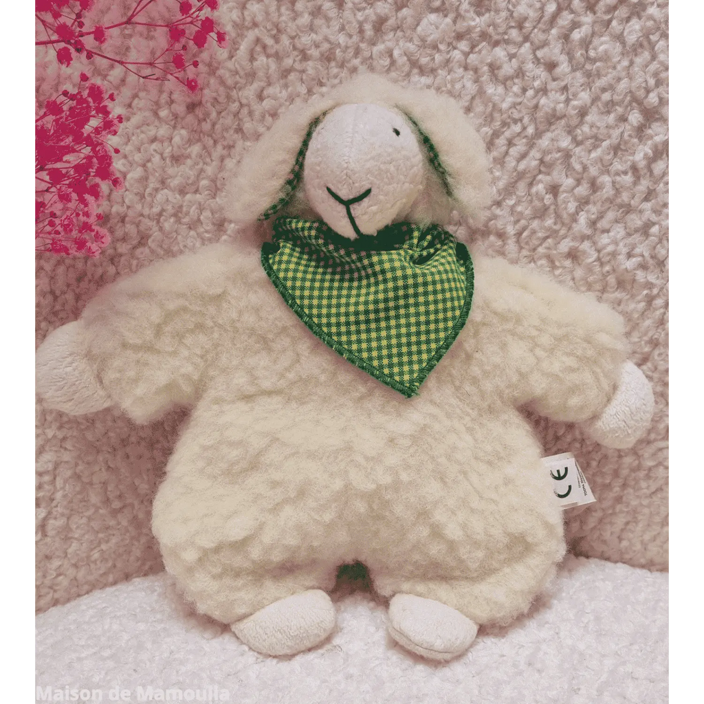 Saling - Peluche Agneau Hugo -  bouillotte noyaux de cerises - 30cm