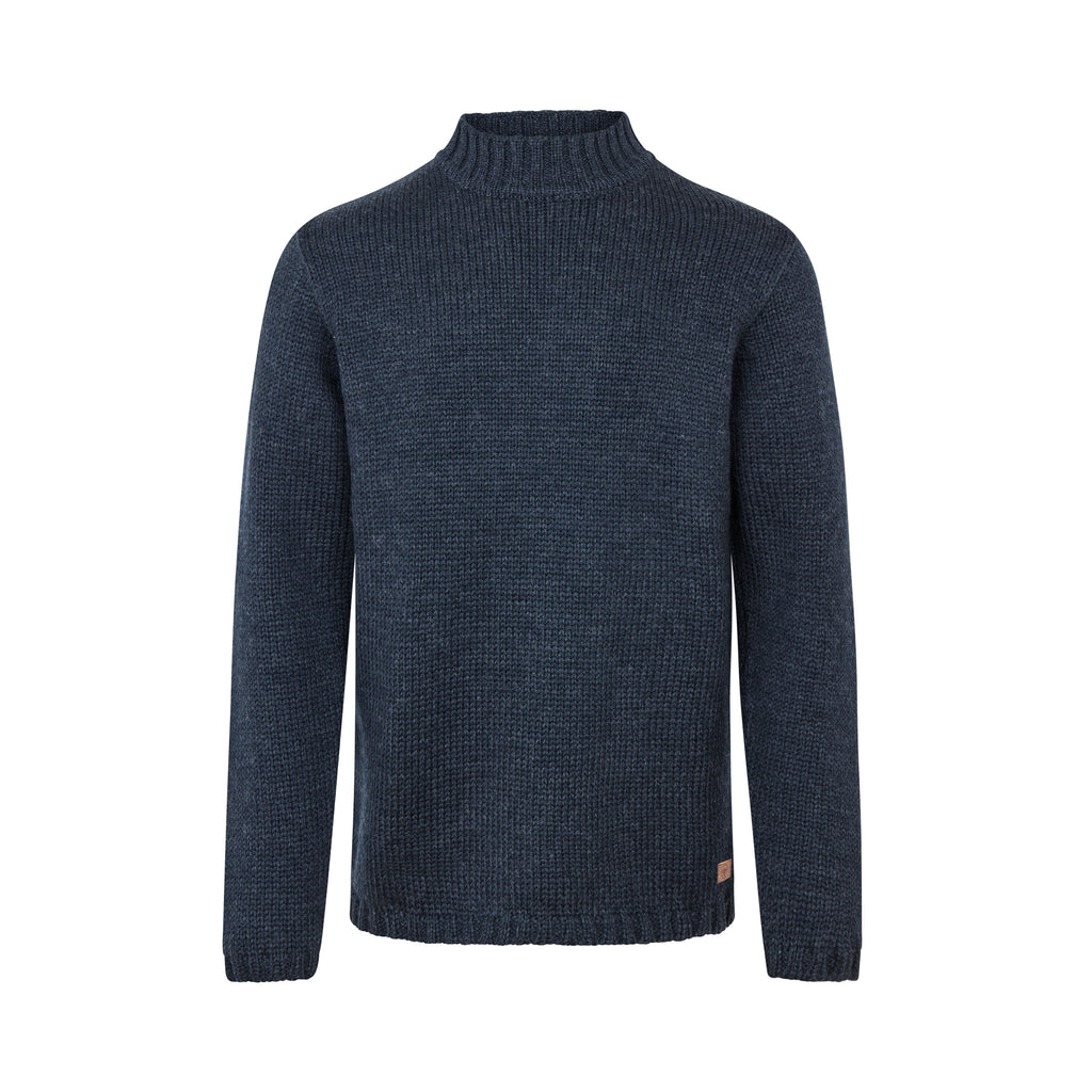 Fuza Wool - Pull homme Poul col montant, laine mérinos tricoté main