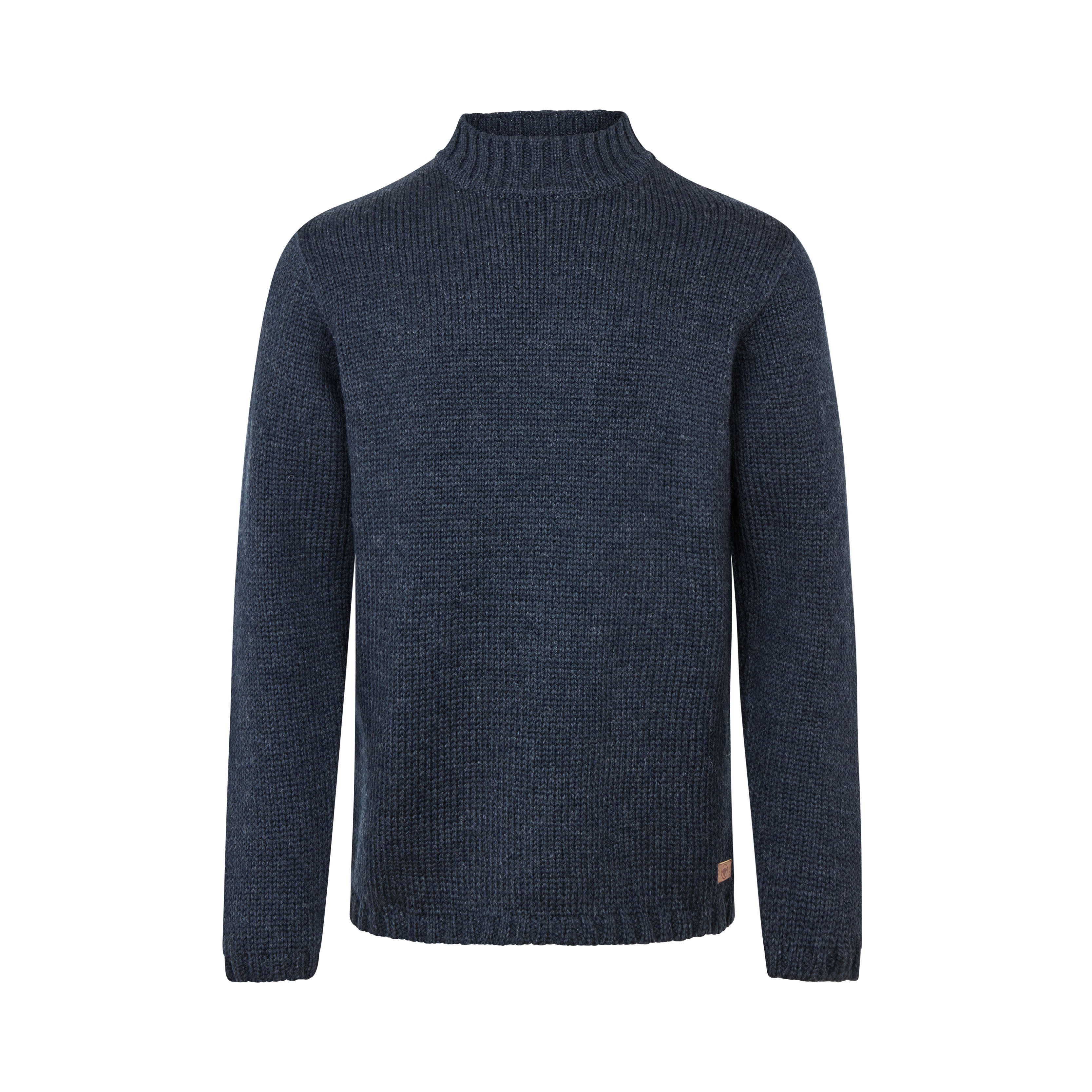 Fuza Wool - Pull homme Poul col montant, laine mérinos tricoté main