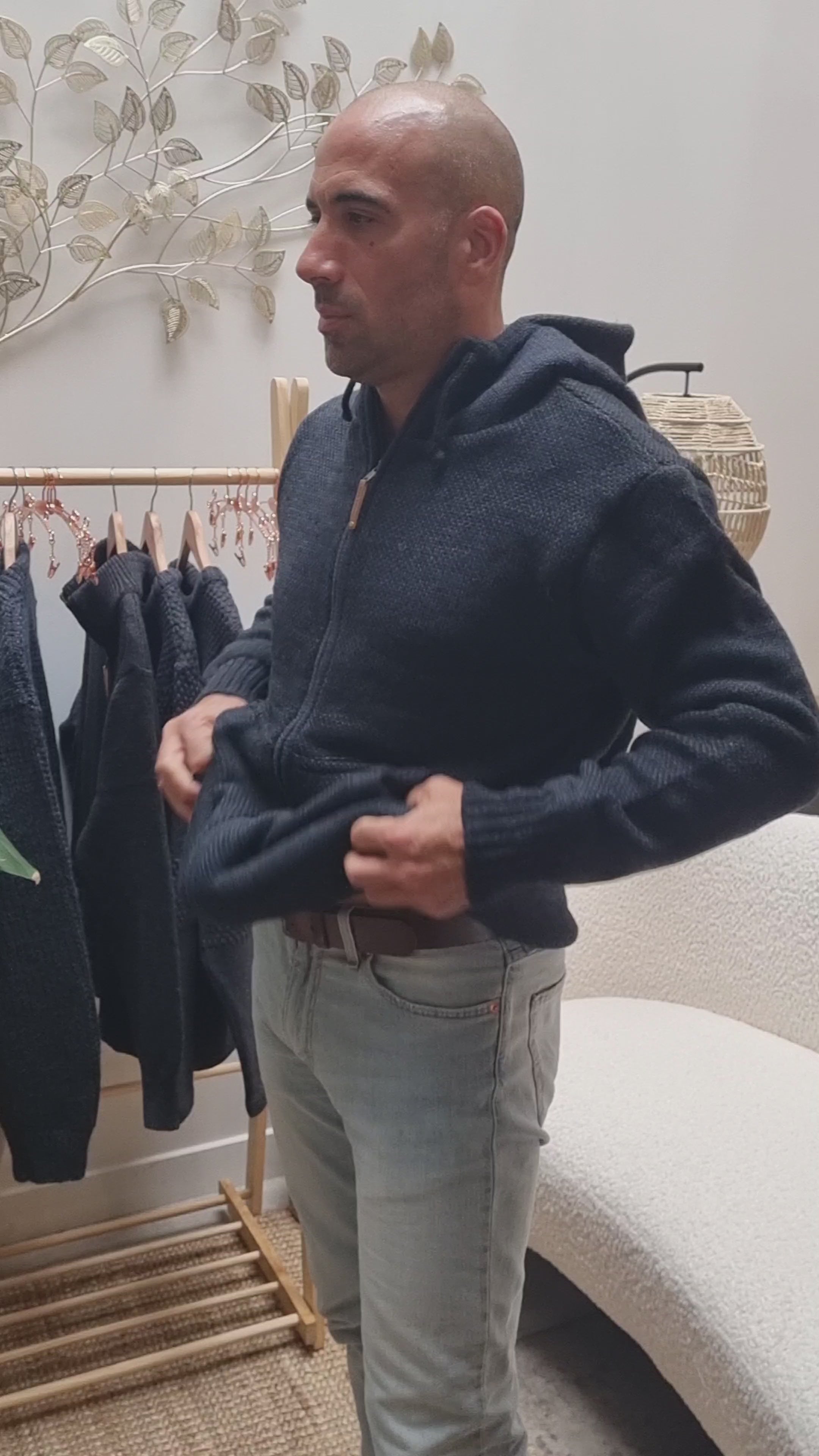 Fuza Wool - Hoody homme Dai laine mérinos doublé