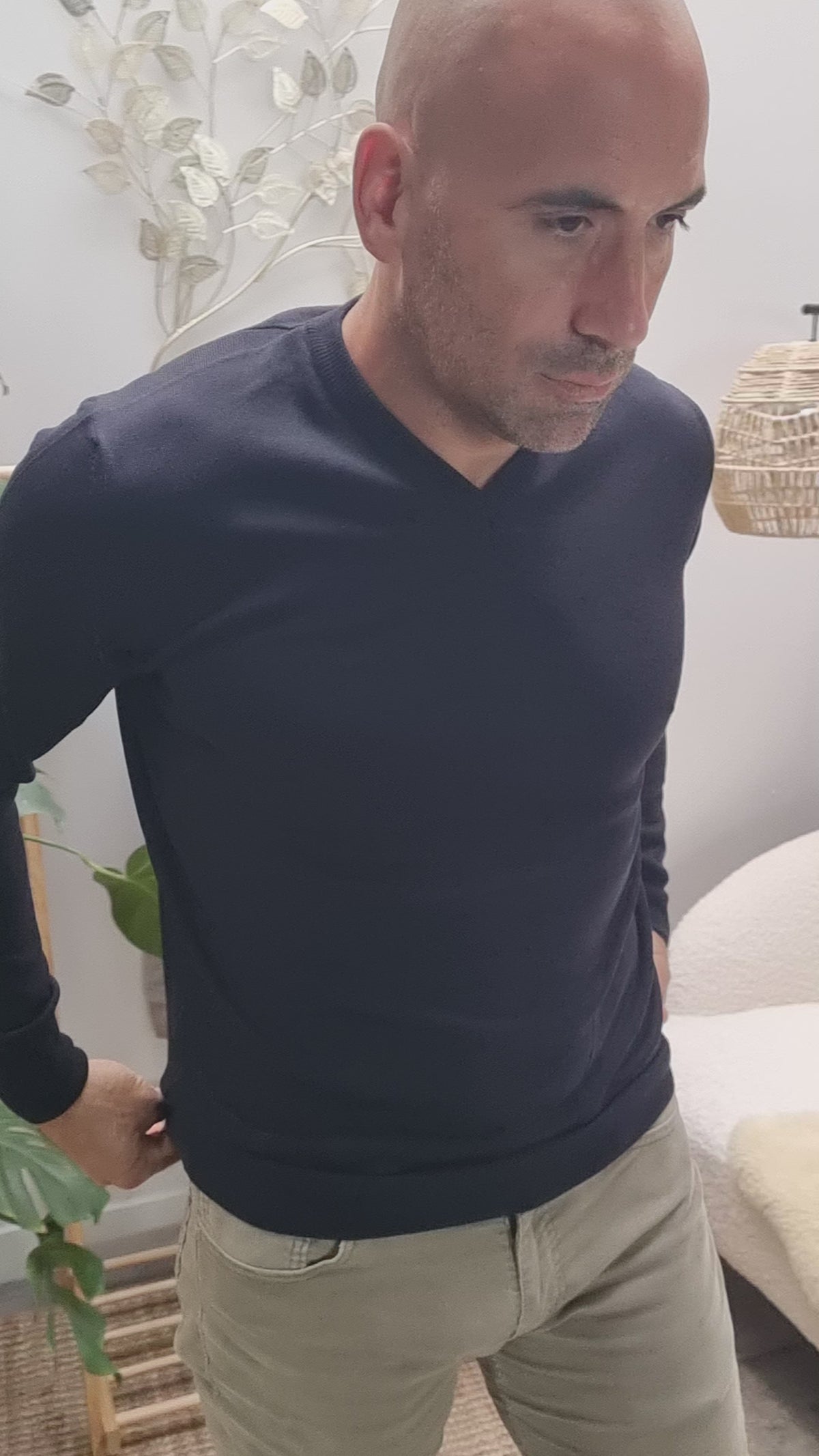 Ivanhoe - Pull homme col V mérinos extra fine