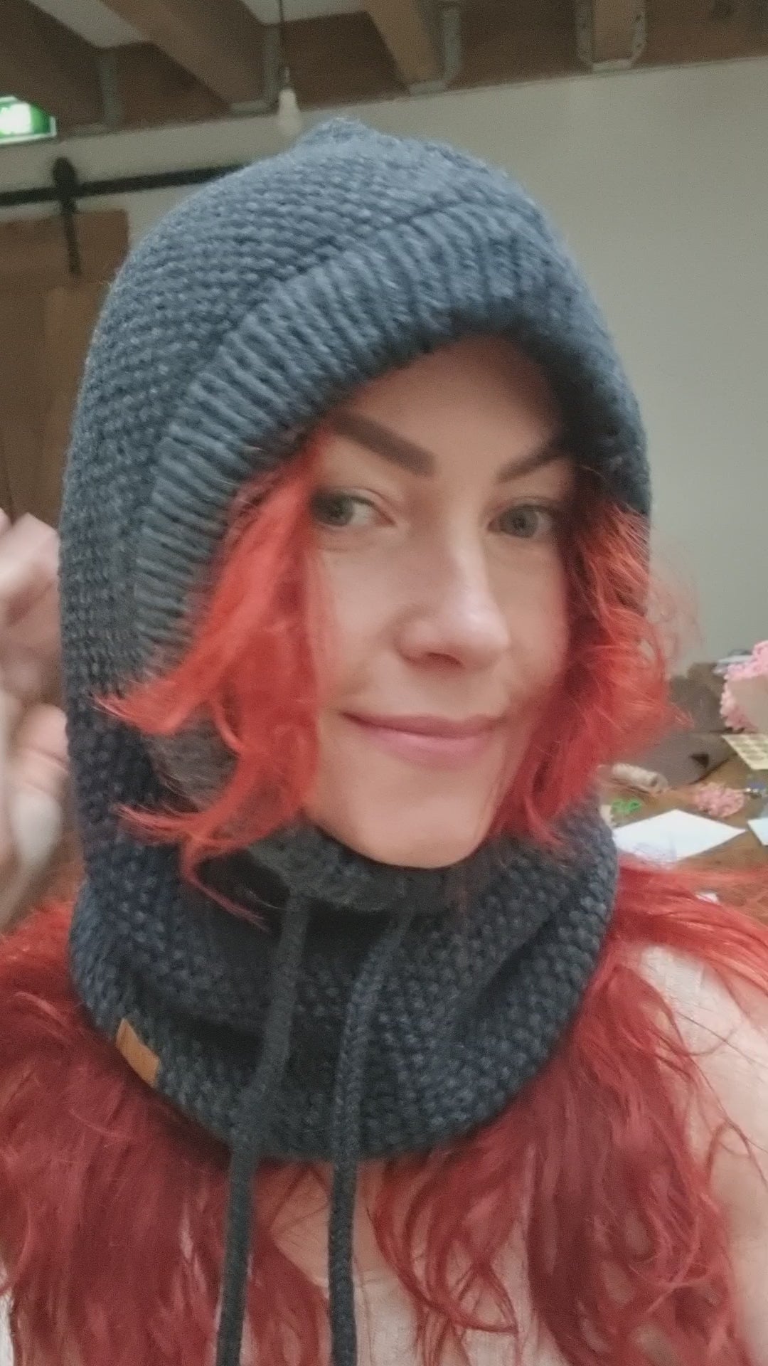 Fuza Wool - Cagoule laine mérinos tricotée main