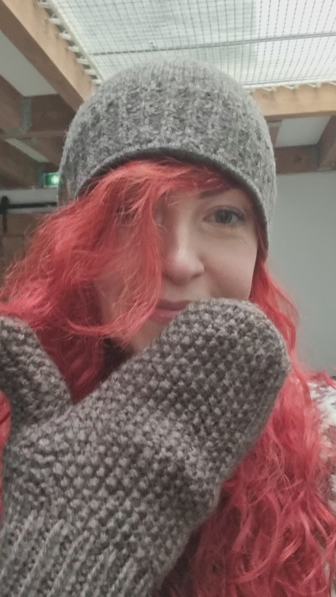 Fuza Wool - Moufles laine mérinos doublés, tricoté main