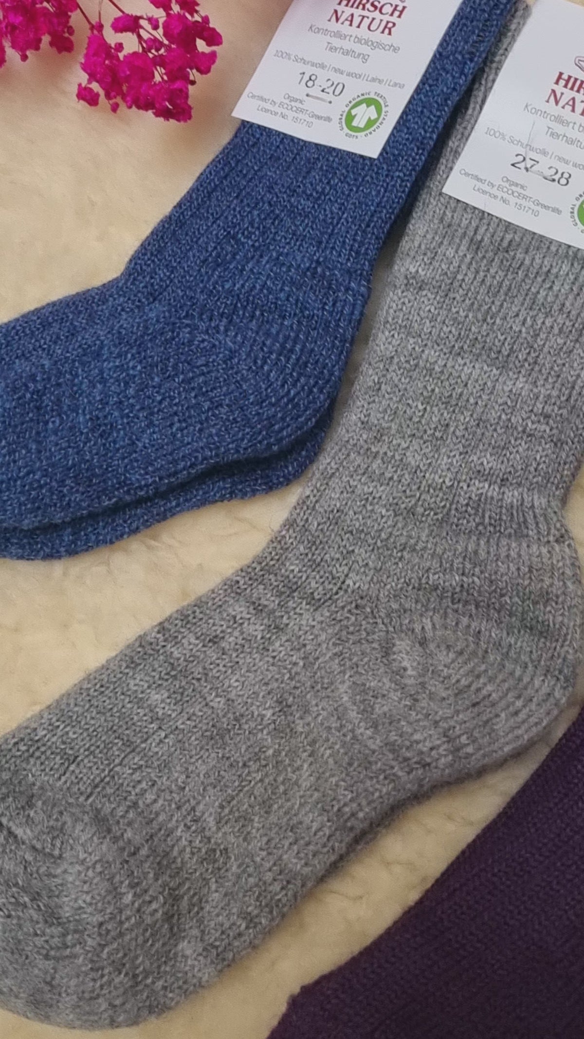 Hirsch Natur - Thick Children's Socks - 100% Wool