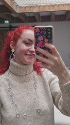 Fuza Wool - Yrsa turtleneck sweater in merino wool, hand-knitted