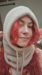 Fuza Wool - Cagoule laine mérinos tricotée main