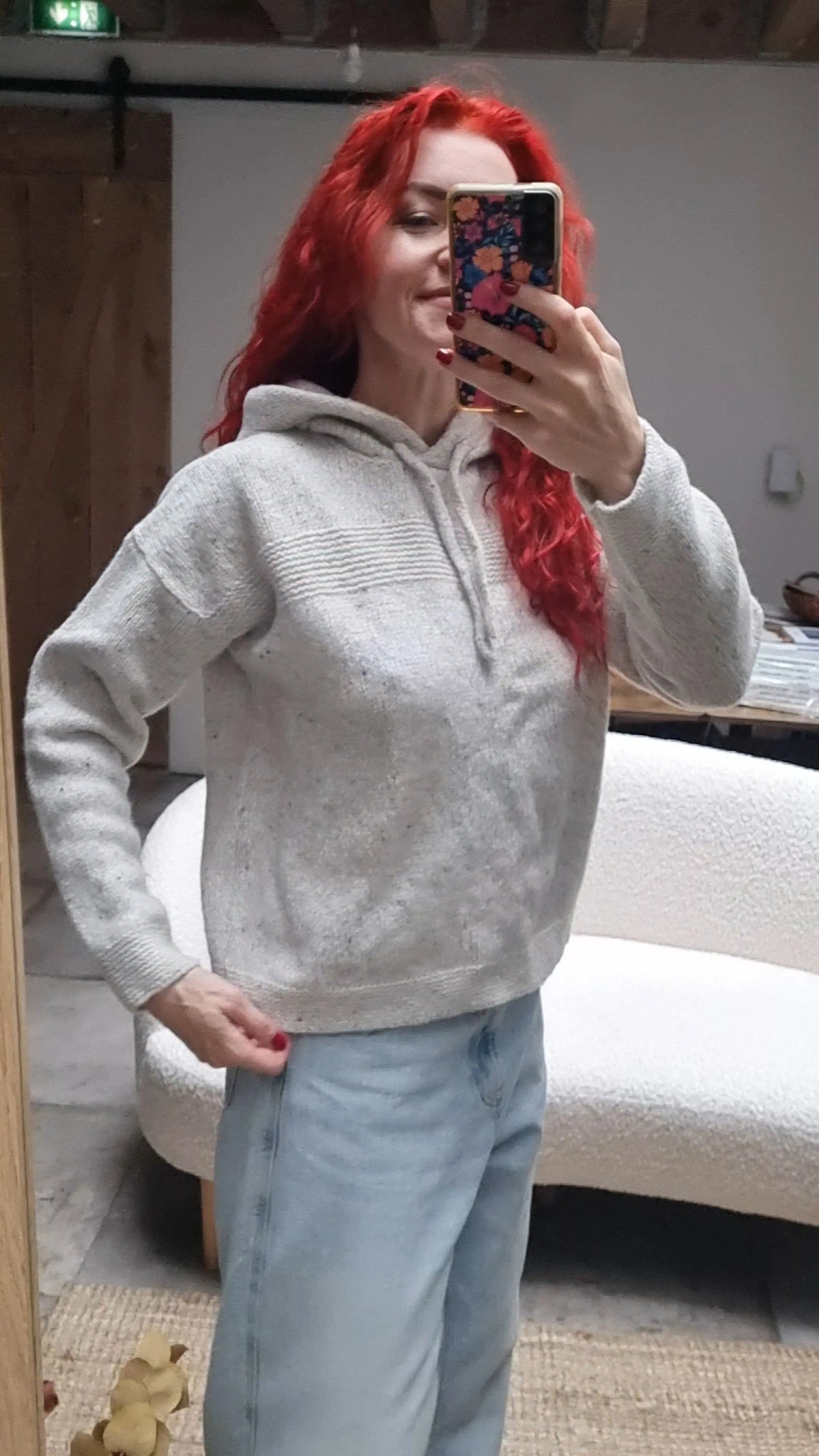 Fisherman - Pull Hoody femme mérinos-cachemire